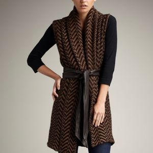 Elizabeth & James herringbone shawl collar vest